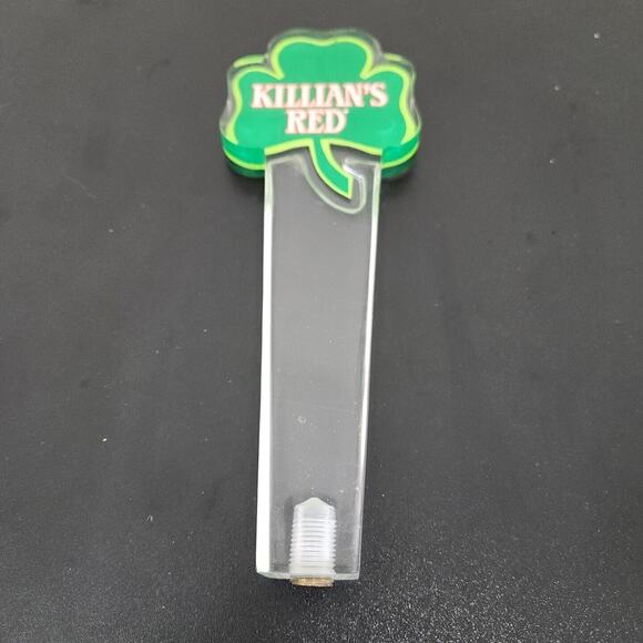 Vintage Beer Tap Handle - Acrylic - Killian's Red - Shamrock logo Irish - Picture 4 of 6